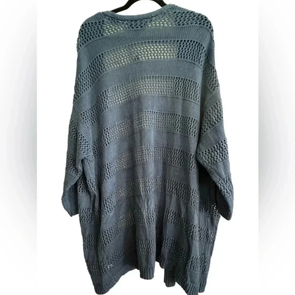 NWT Lane Bryant Open Stitch Open Front Cardigan, Size 18/20, Blue - Picture 3 of 4